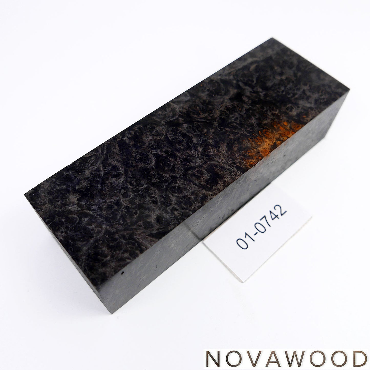 AMBOYNA BURL SAPWOOD STABILIZED WOOD KNIFE BLOCK 01-0742