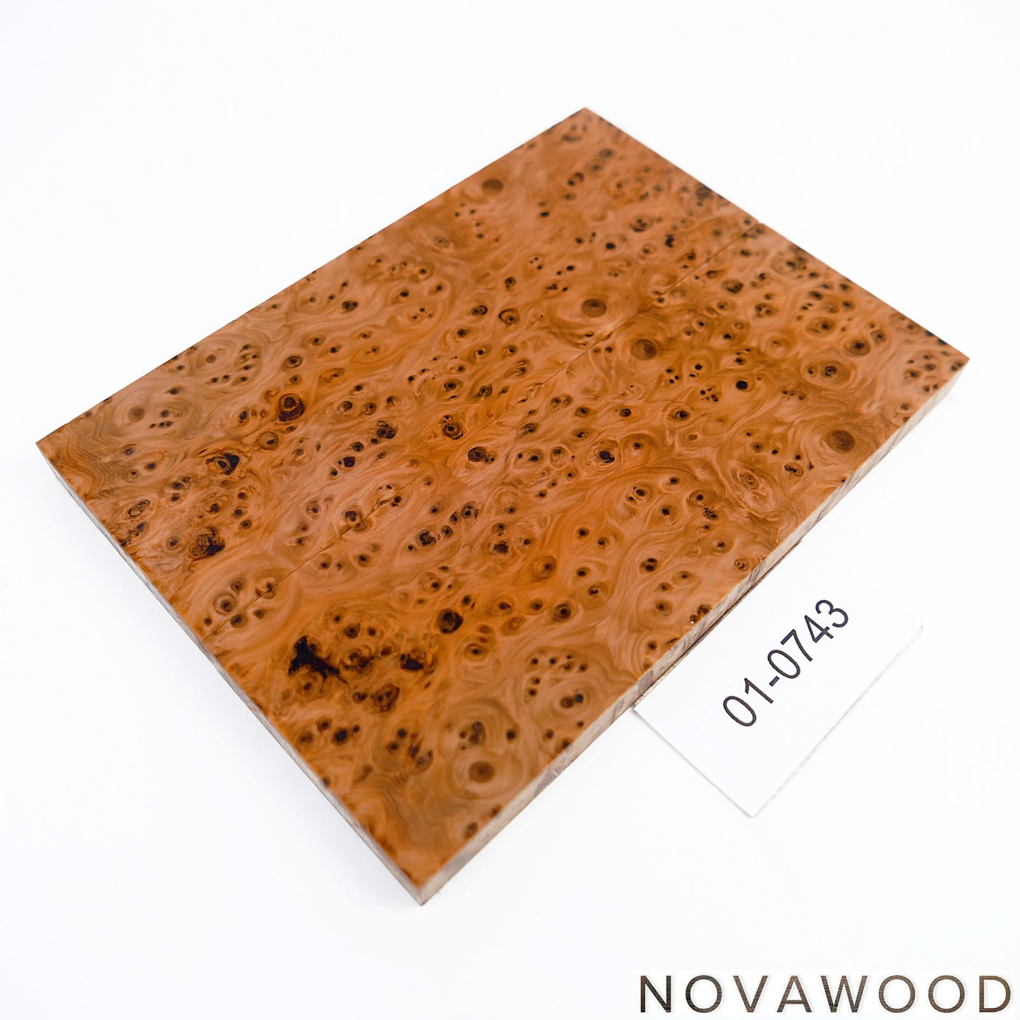 YEW BURL STABILIZED KNIFE WOOD SCALES 01-0743