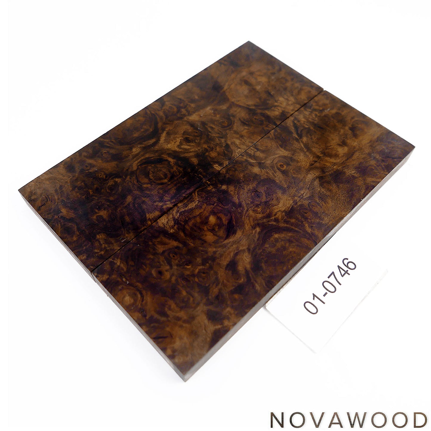 WALNUT BURL STABILIZED WOOD KNIFE SCALES 01-0746