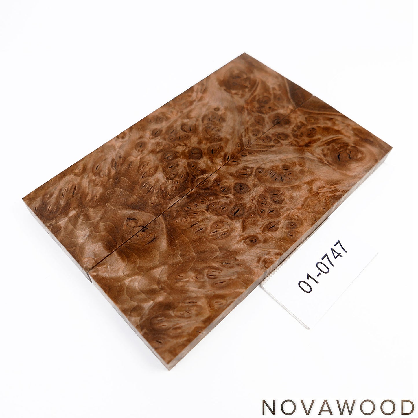 WALNUT BURL STABILIZED WOOD KNIFE SCALES 01-0747