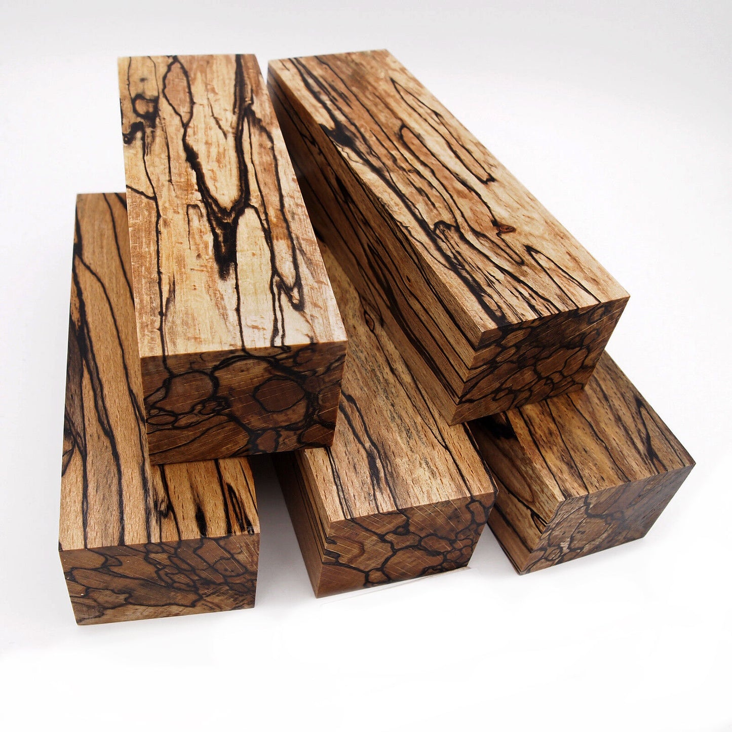 SPALTED BEECH STABILIZED WOOD KNIFE BLOCK 01-0013