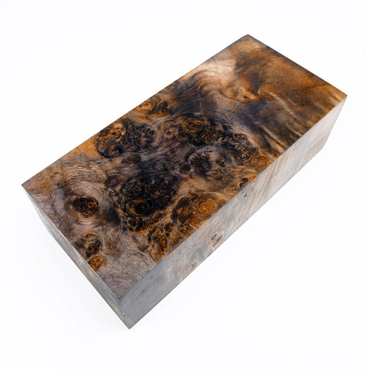 SPALTED MAPLE BURL STABILIZED WOOD KNIFE BLOCK 01-0218