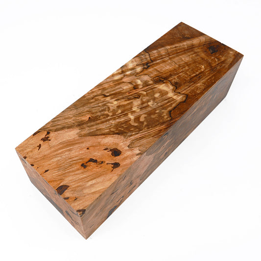 SPALTED MAPLE BURL STABILIZED WOOD KNIFE BLOCK 01-0493