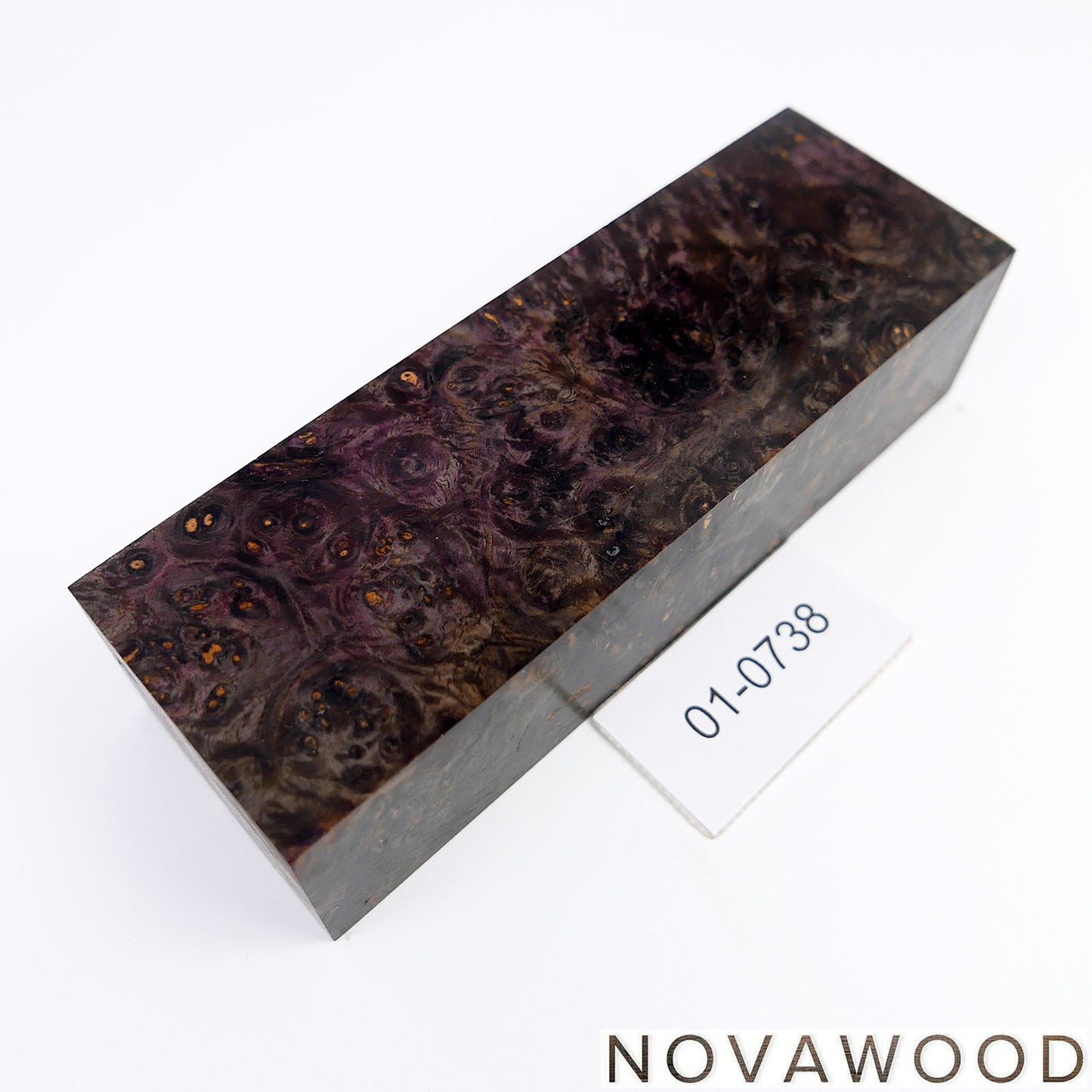 AMBOYNA BURL SAPWOOD STABILIZED WOOD KNIFE BLOCK 01-0738