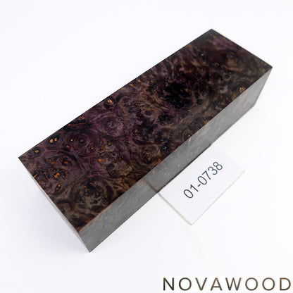 AMBOYNA BURL SAPWOOD STABILIZED WOOD KNIFE BLOCK 01-0738
