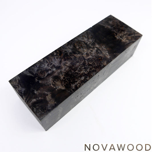 AMBOYNA BURL SAPWOOD STABILIZED WOOD KNIFE BLOCK 01-0739