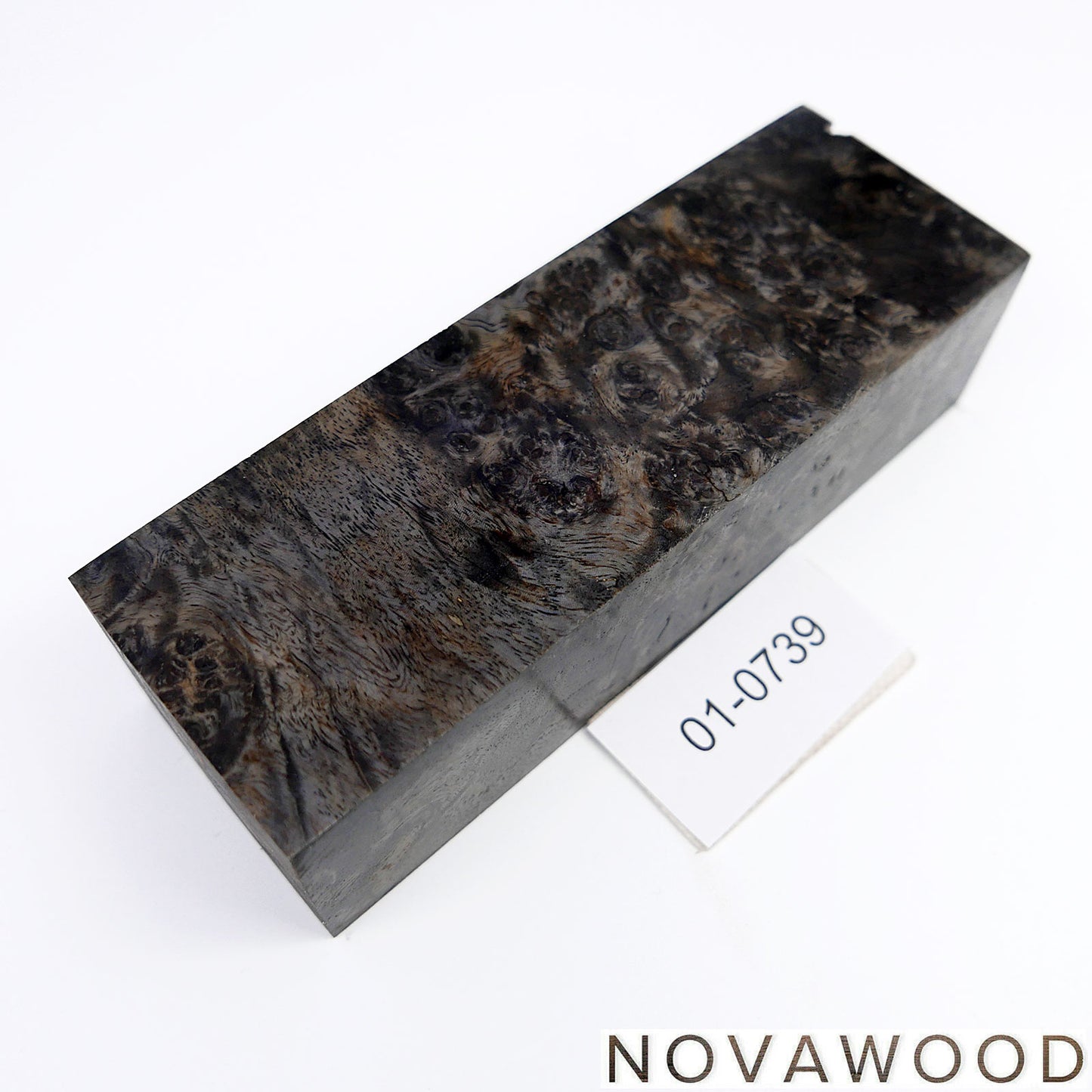 AMBOYNA BURL SAPWOOD STABILIZED WOOD KNIFE BLOCK 01-0739