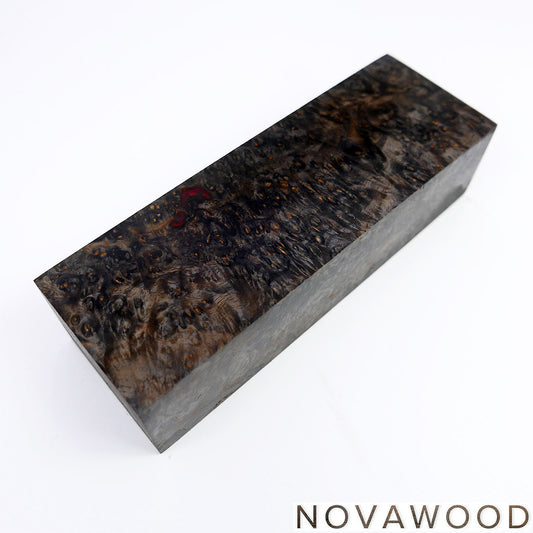 AMBOYNA BURL SAPWOOD STABILIZED WOOD KNIFE BLOCK 01-0740