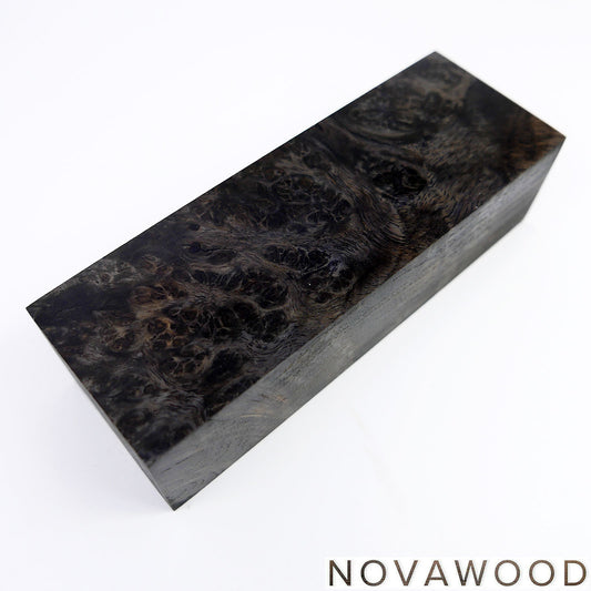 AMBOYNA BURL SAPWOOD STABILIZED WOOD KNIFE BLOCK 01-0741