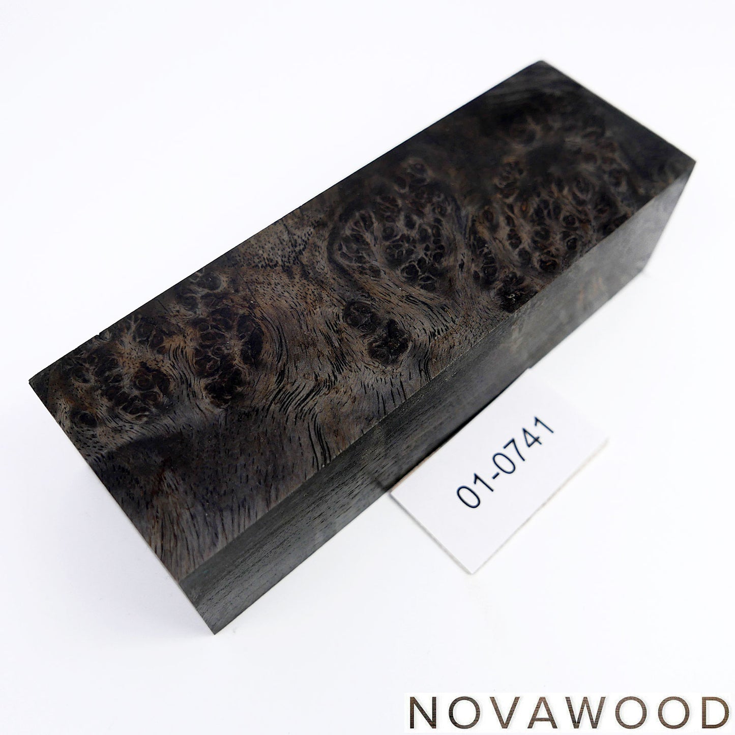 AMBOYNA BURL SAPWOOD STABILIZED WOOD KNIFE BLOCK 01-0741