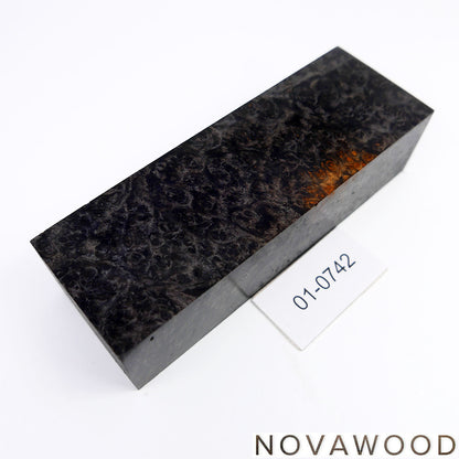 AMBOYNA BURL SAPWOOD STABILIZED WOOD KNIFE BLOCK 01-0742