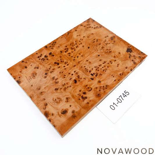 YEW BURL STABILIZED KNIFE WOOD SCALES 01-0745