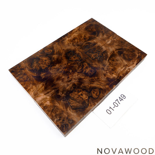 WALNUSS MASER STABILISIERT MESSER HOLZ SCHALENPAAR 01-0749