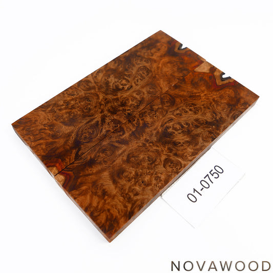 AMBOYNA SAPWOOD STABILIZED KNIFE WOOD SCALES 01-0750