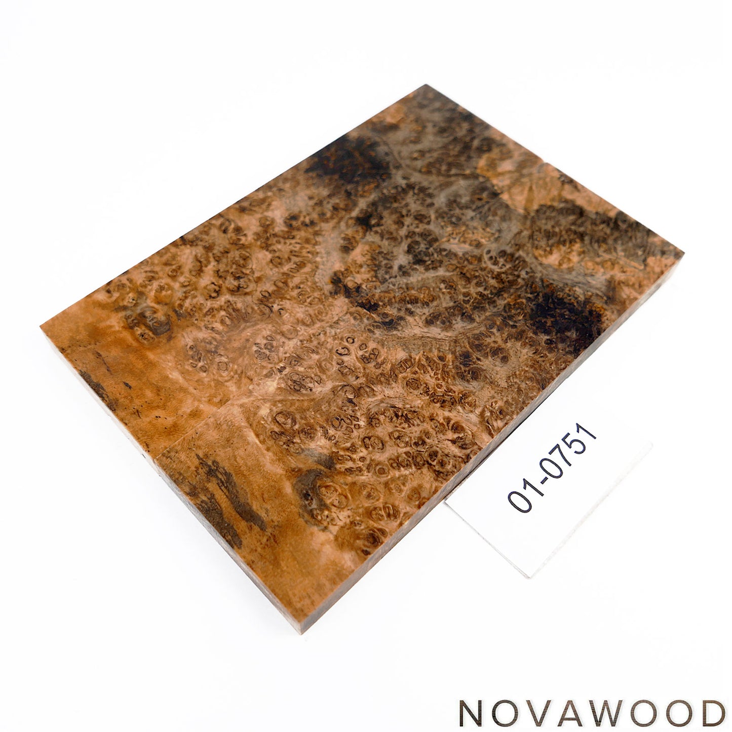 AMBOYNA SAPWOOD STABILIZED KNIFE WOOD SCALES 01-0751