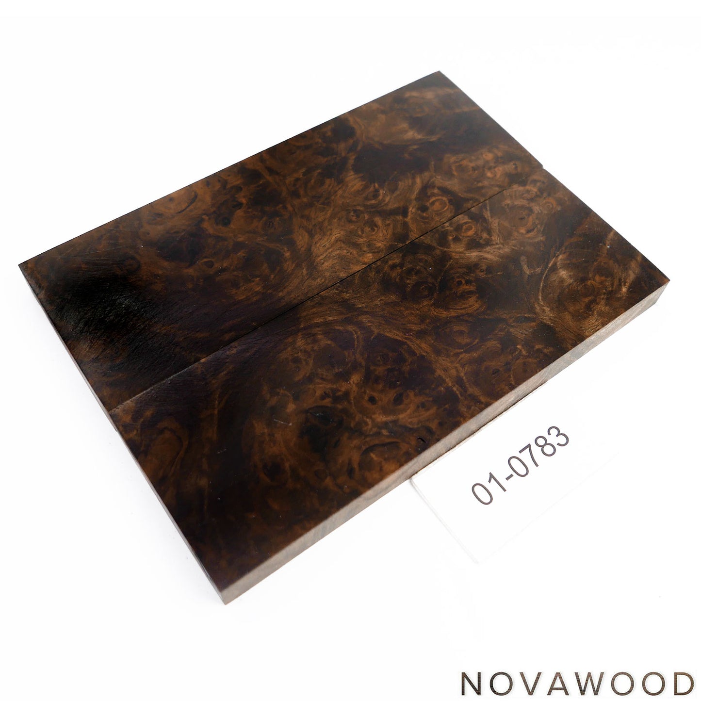 STABILIZED WALNUT BURL WOOD KNIFE SCALES 01-0783