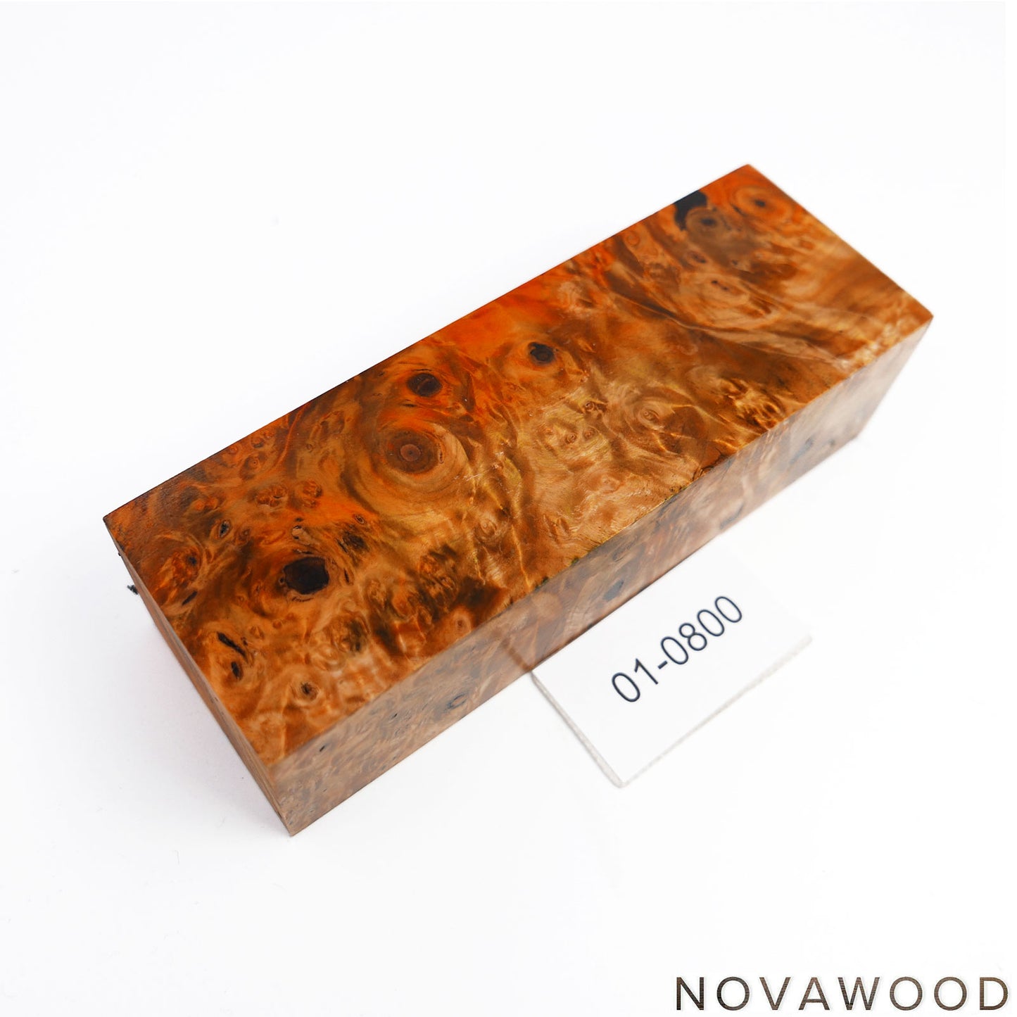CHESTNUT BURL STABILIZED WOOD KNIFE BLOCK 01-0800
