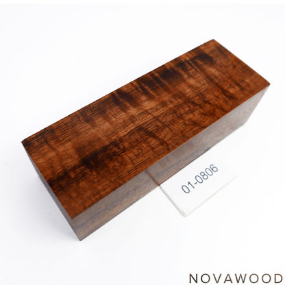 HAWAIIANISCHES CURLY KOA STABILISIERT MESSER BLOCK 01-0806