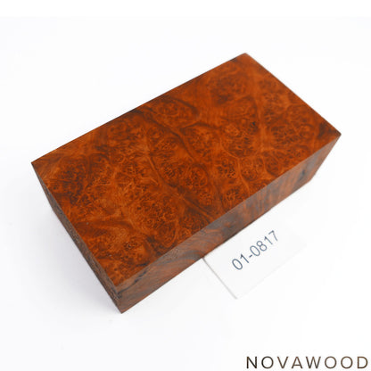 AMBOINA BURL STABILISIERT HOLZ MESSER BLOCK 01-0817