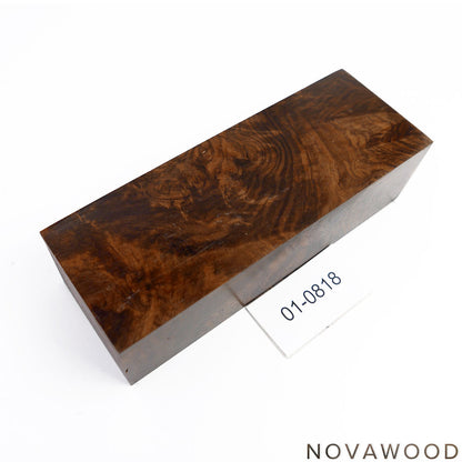 STABILIZED WALNUT BURL WOOD KNIFE SCALES 01-0818