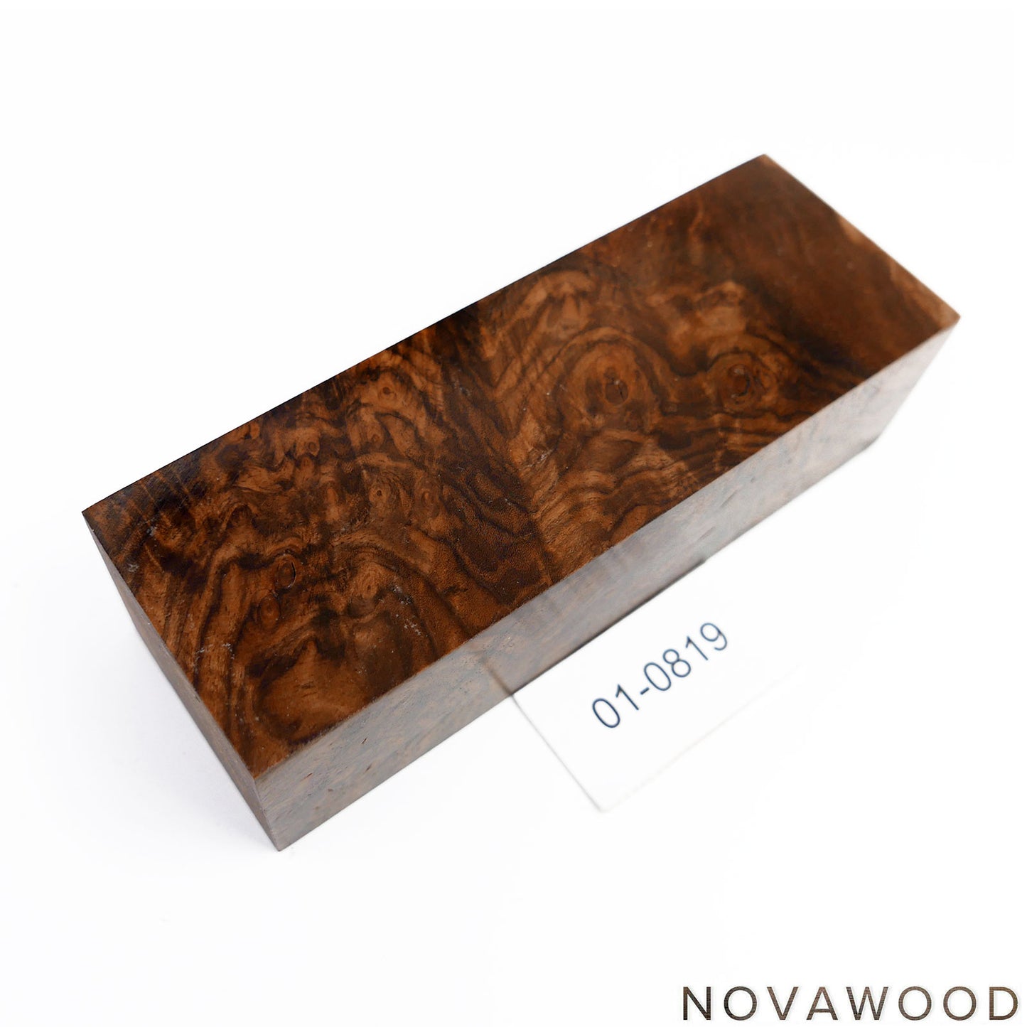 STABILIZED WALNUT BURL WOOD KNIFE SCALES 01-0819