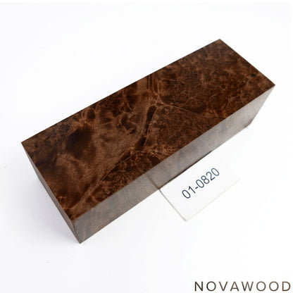 STABILIZED WALNUT BURL WOOD KNIFE SCALES 01-0820