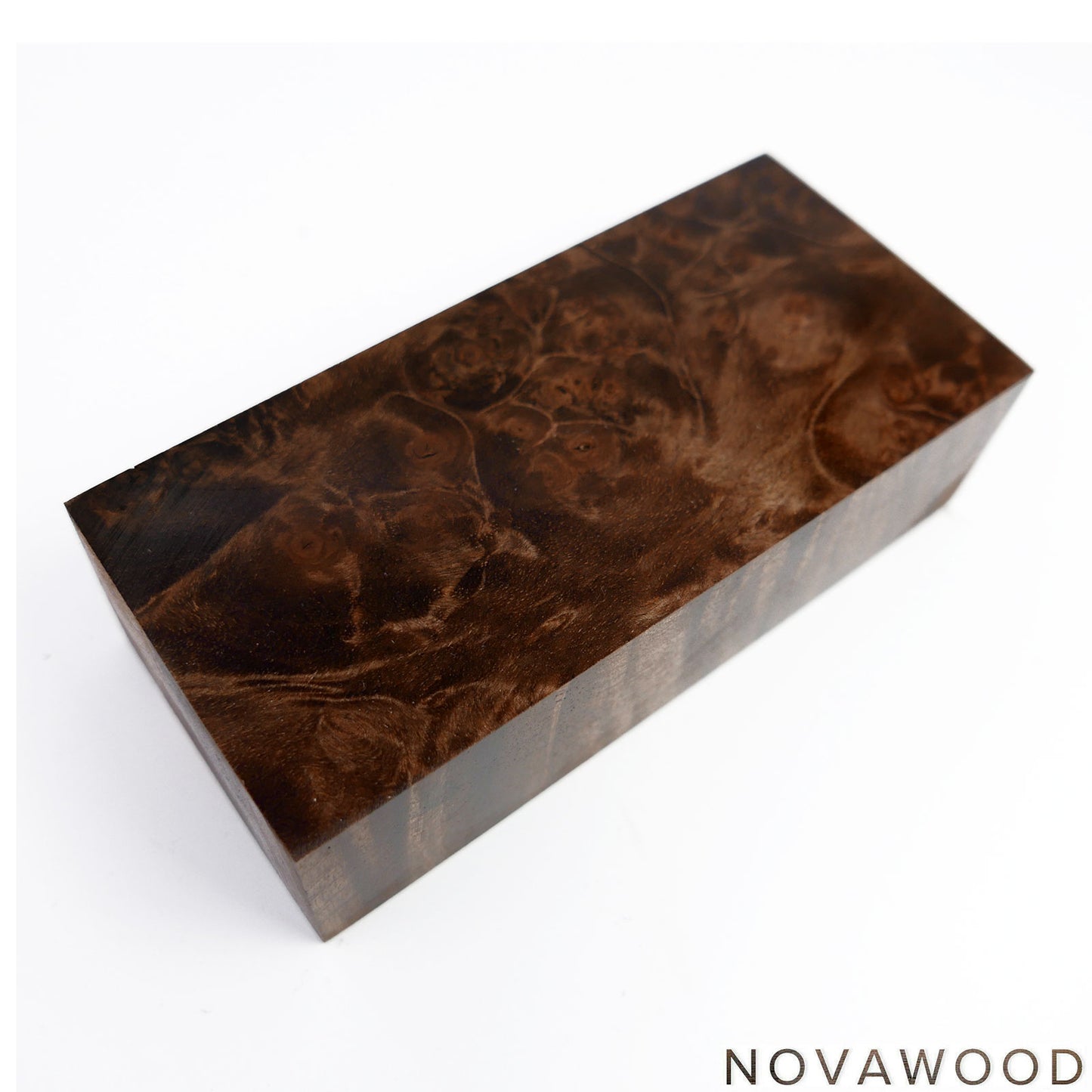 STABILIZED WALNUT BURL WOOD KNIFE SCALES 01-0821