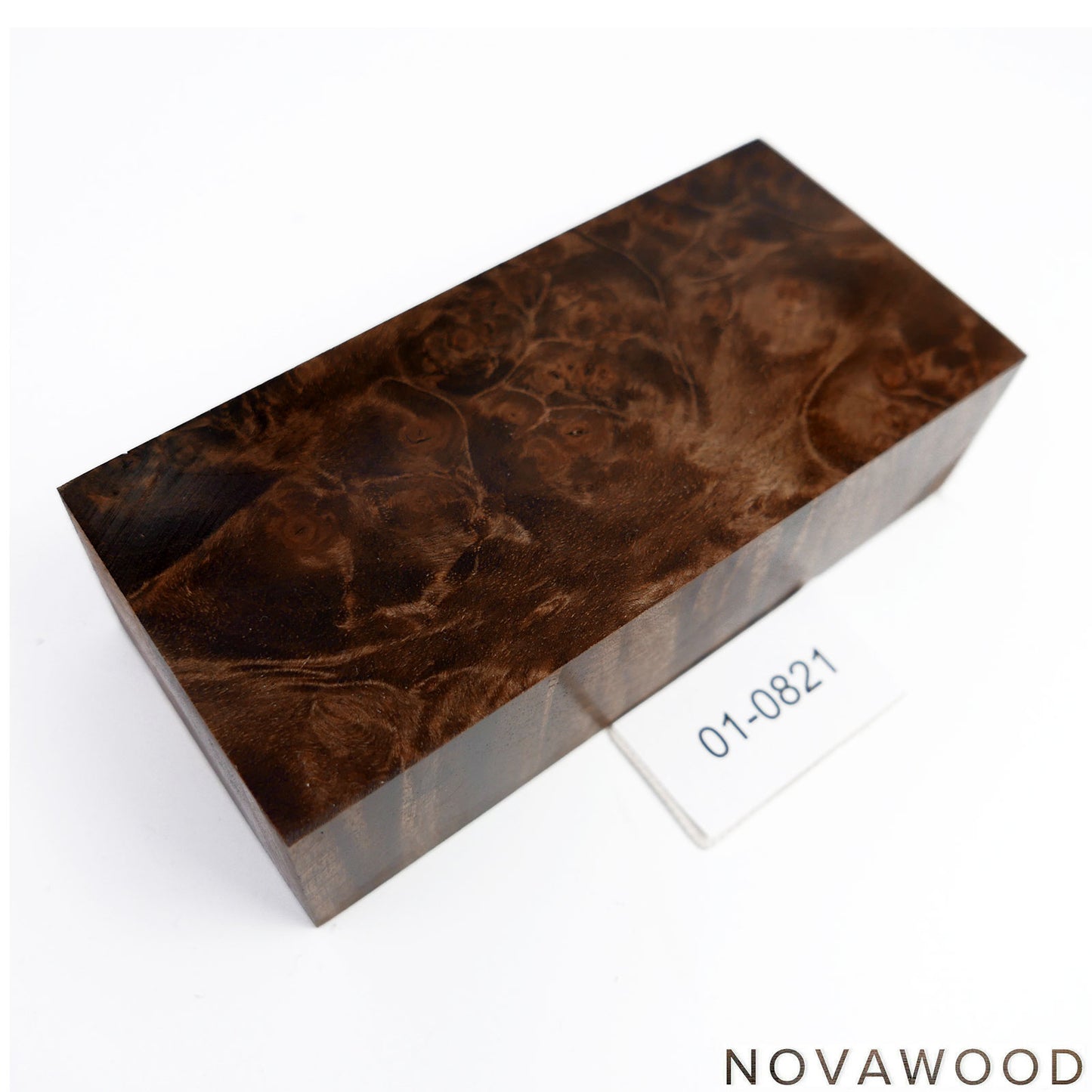 STABILIZED WALNUT BURL WOOD KNIFE SCALES 01-0821