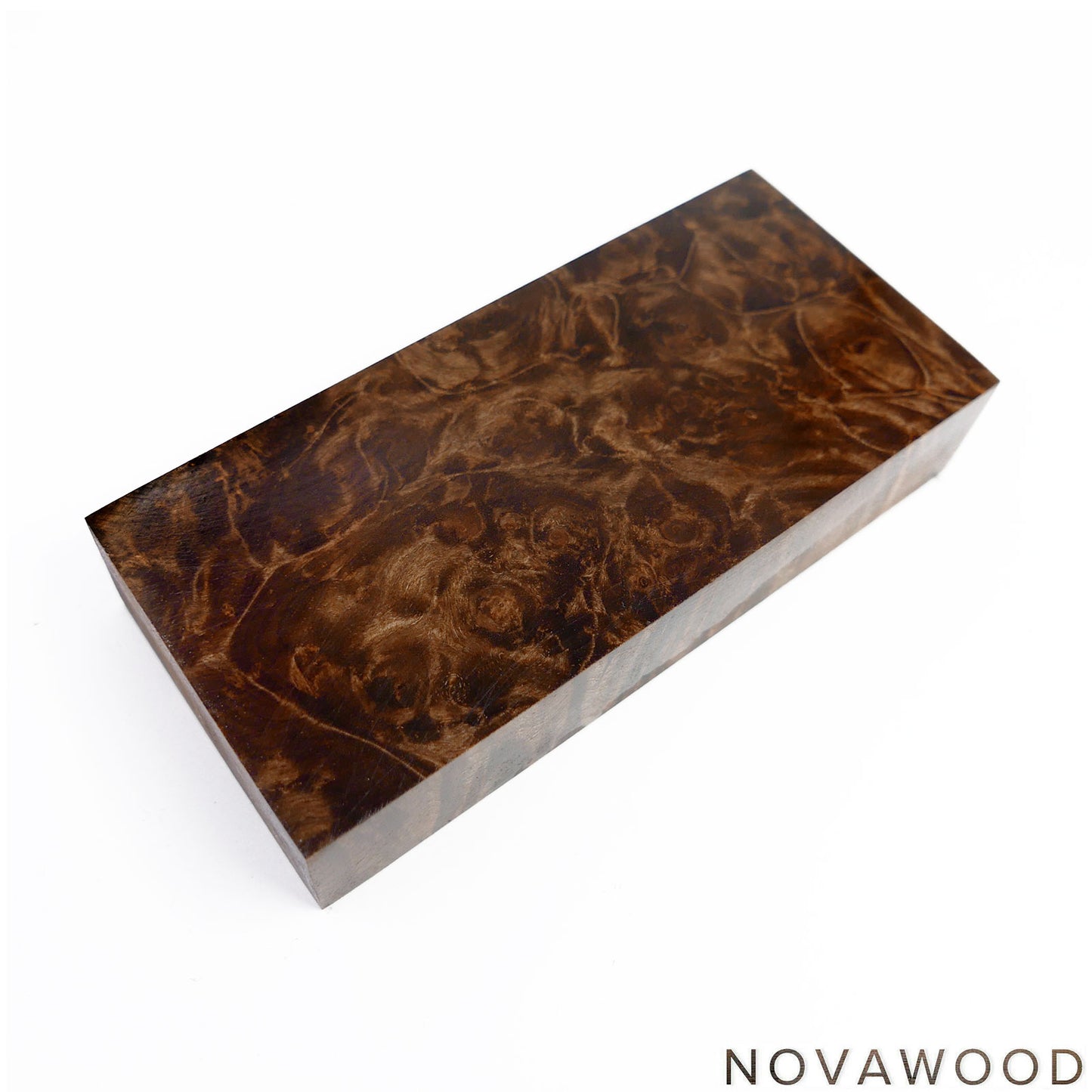 STABILIZED WALNUT BURL WOOD KNIFE SCALES 01-0822