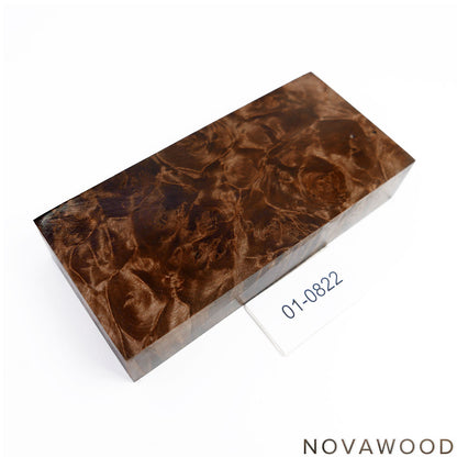 STABILIZED WALNUT BURL WOOD KNIFE SCALES 01-0822