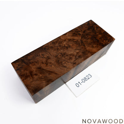 STABILIZED WALNUT BURL WOOD KNIFE SCALES 01-0823