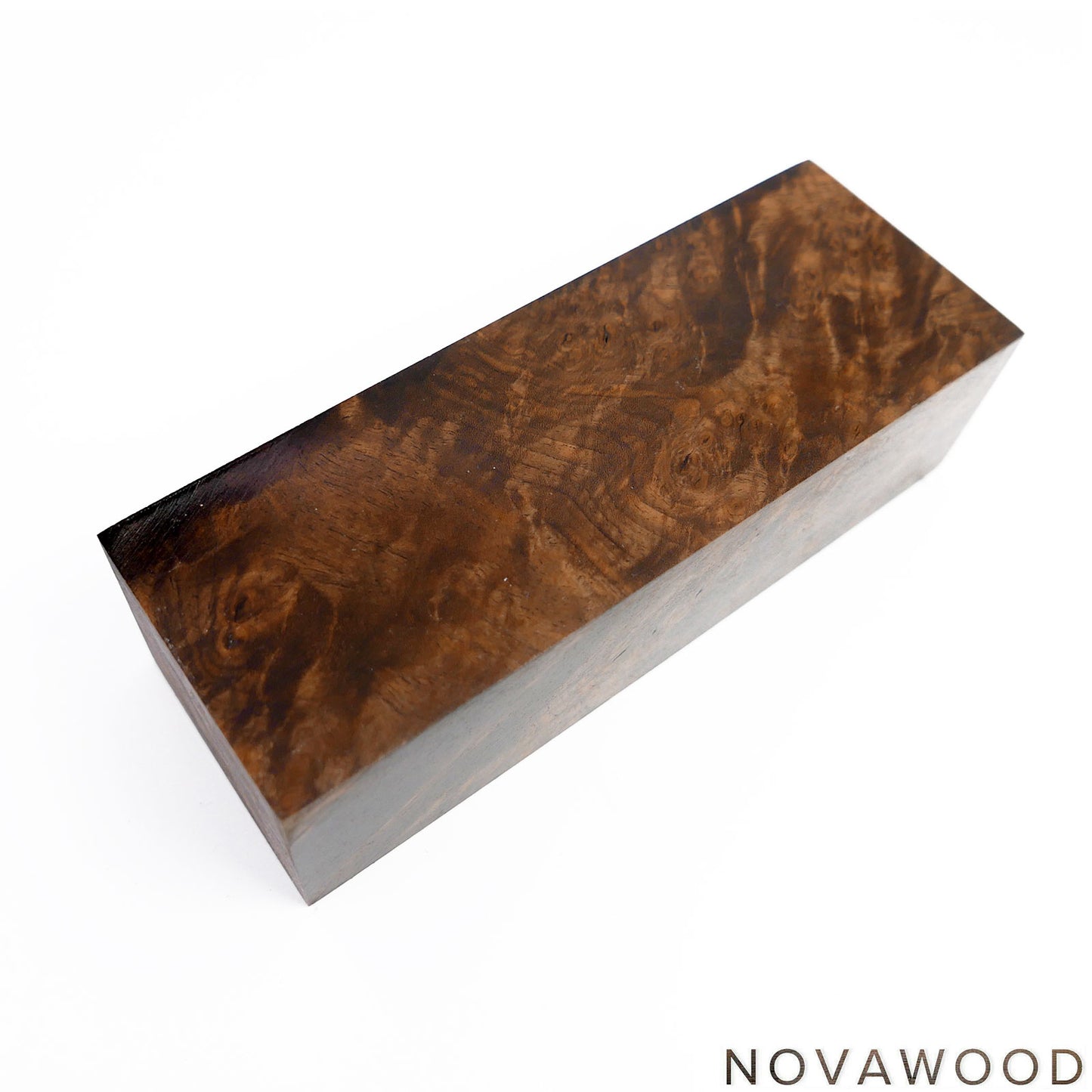 STABILIZED WALNUT BURL WOOD KNIFE SCALES 01-0824
