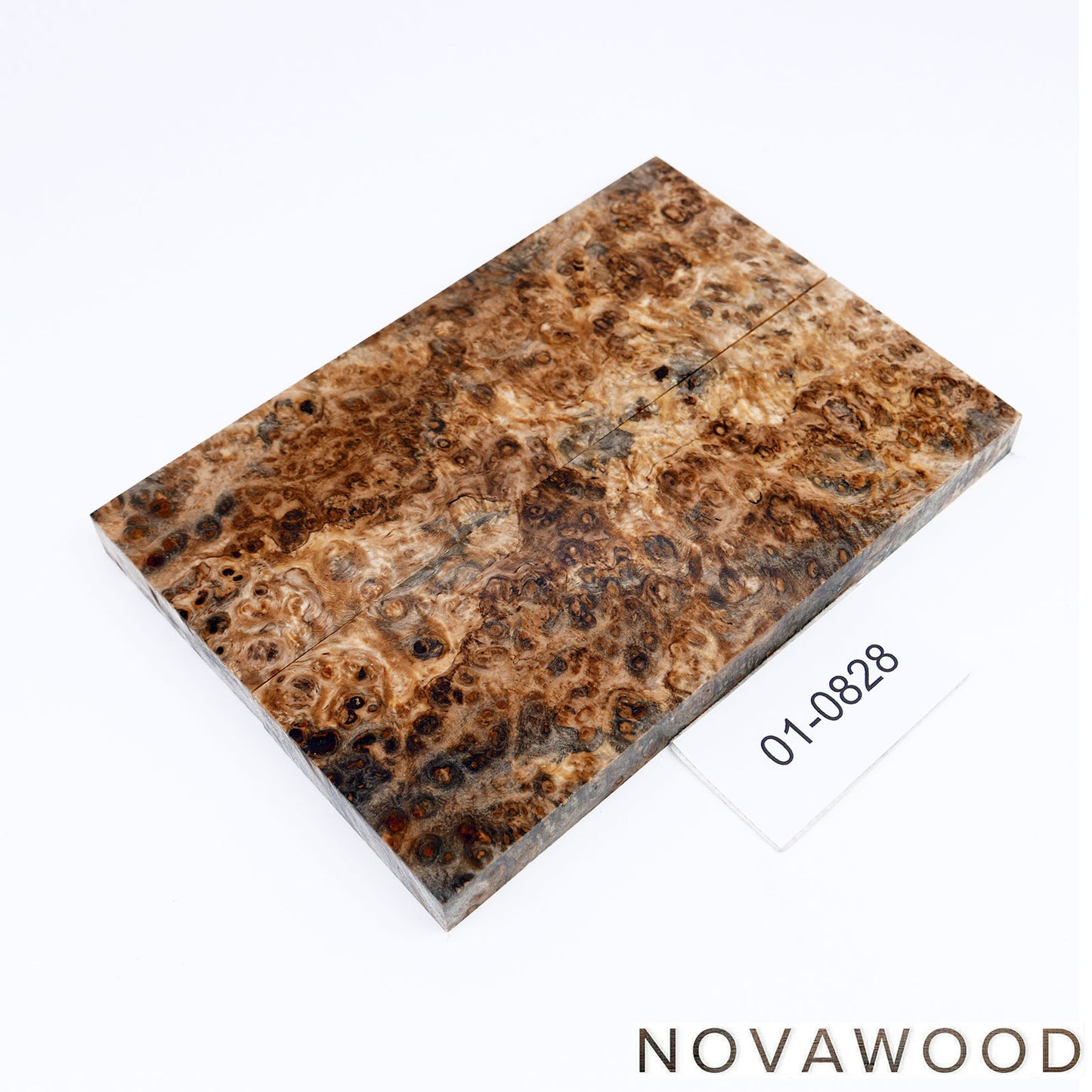AMBOINA MASER STABILISIERT MESSER HOLZ SCHALENPAAR 01-0828