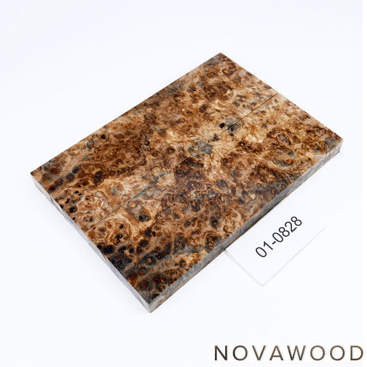 AMBOYNA SAPWOOD STABILIZED KNIFE WOOD SCALES 01-0828