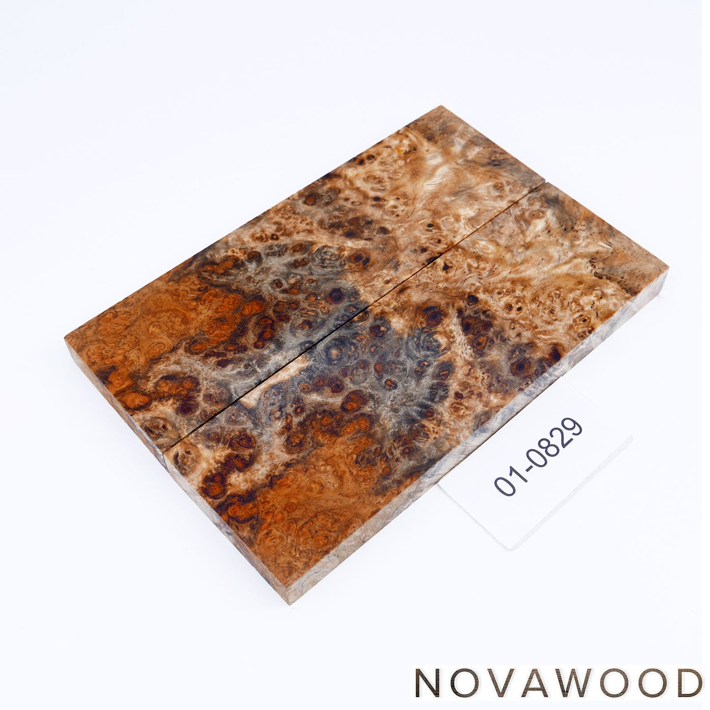 AMBOINA MASER STABILISIERT MESSER HOLZ SCHALENPAAR 01-0829