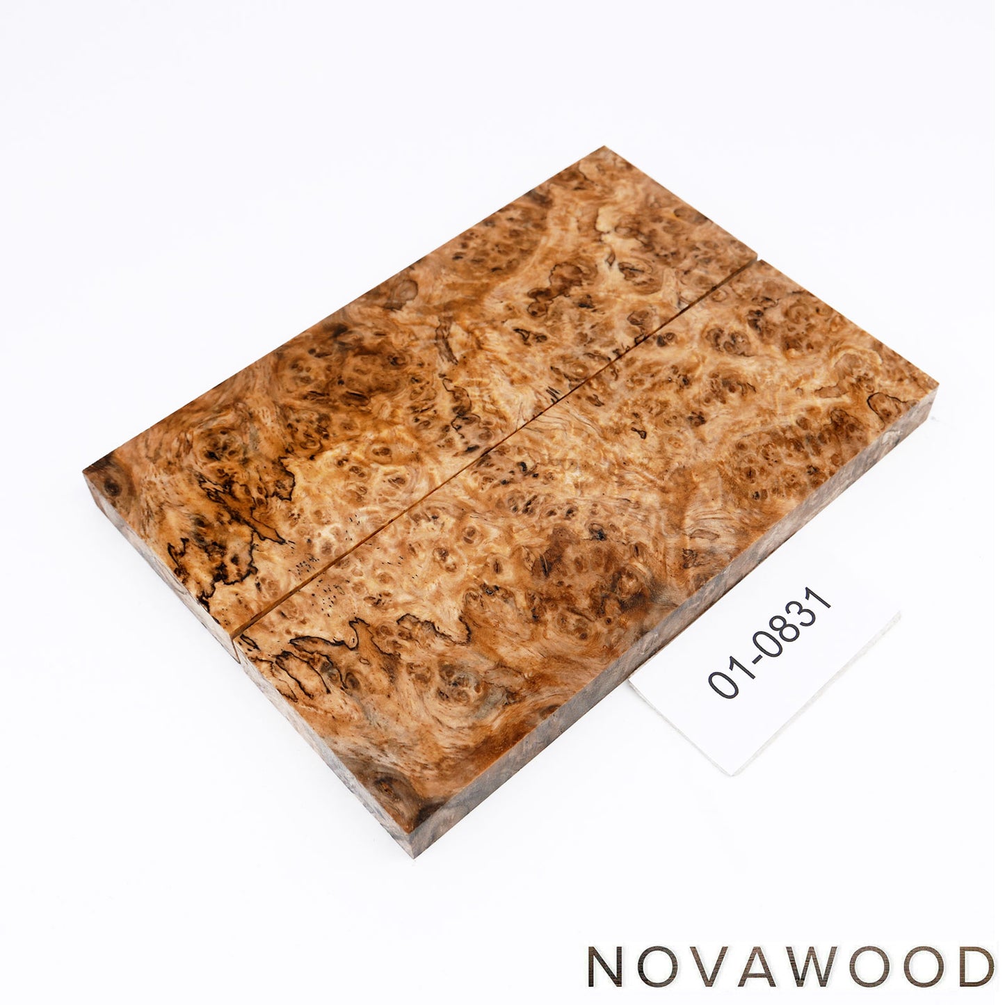 AMBOYNA SAPWOOD STABILIZED KNIFE WOOD SCALES 01-0831