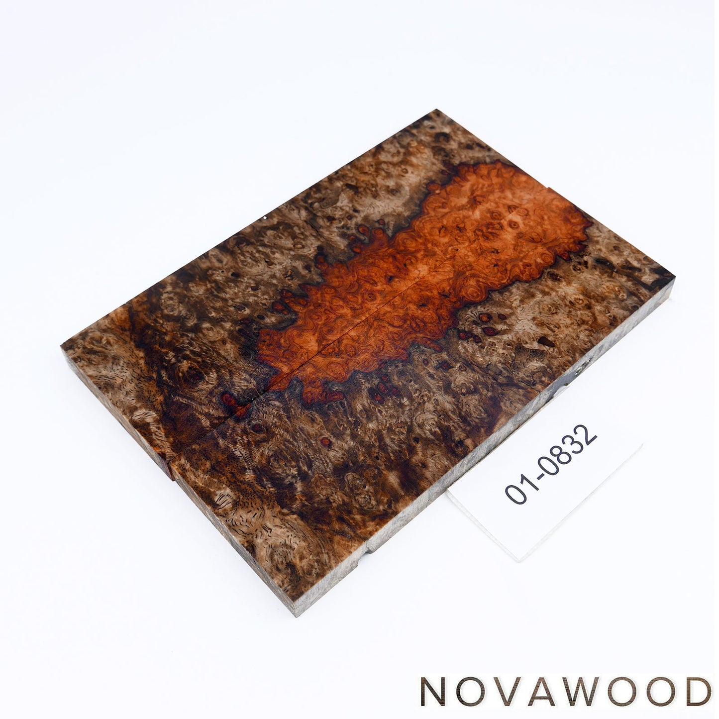 AMBOYNA SAPWOOD STABILIZED KNIFE WOOD SCALES 01-0832