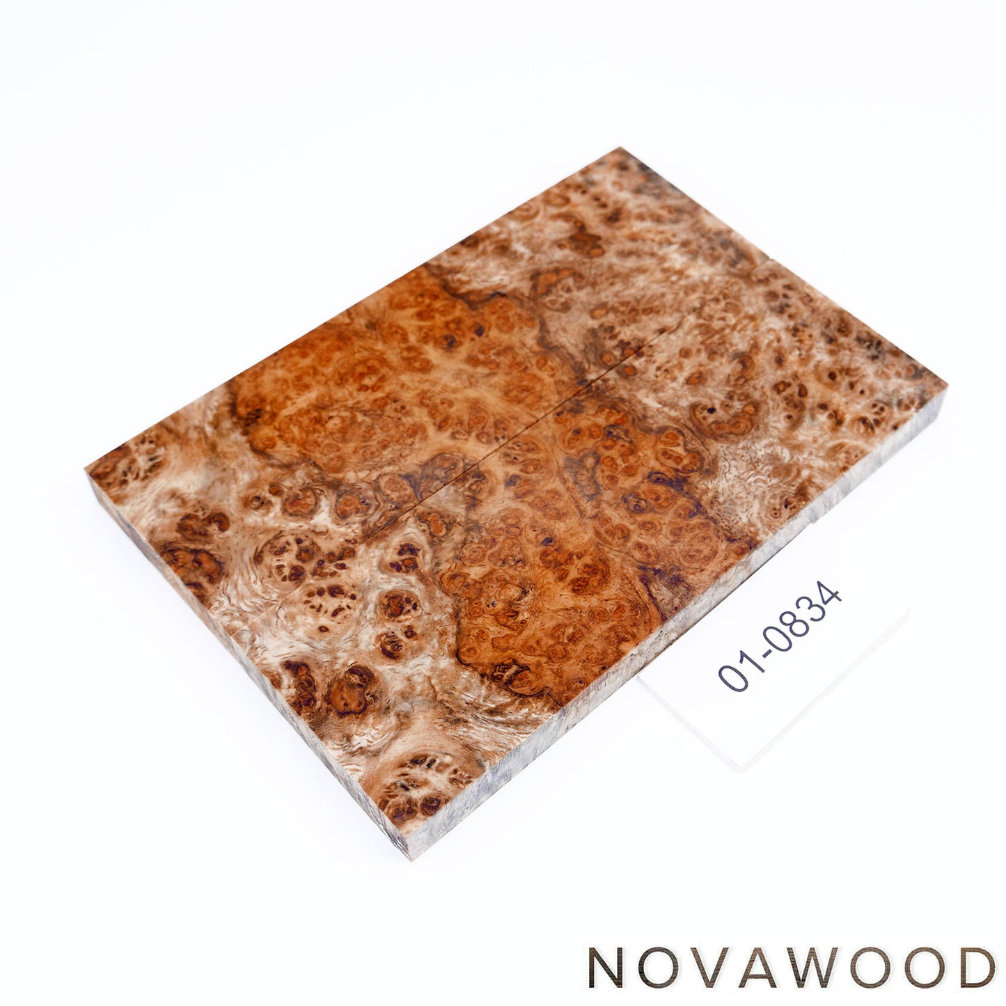 AMBOINA MASER STABILISIERT MESSER HOLZ SCHALENPAAR 01-0834