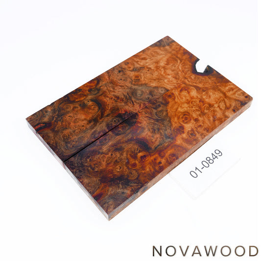 AMBOYNA SAPWOOD STABILIZED KNIFE WOOD SCALES 01-0849