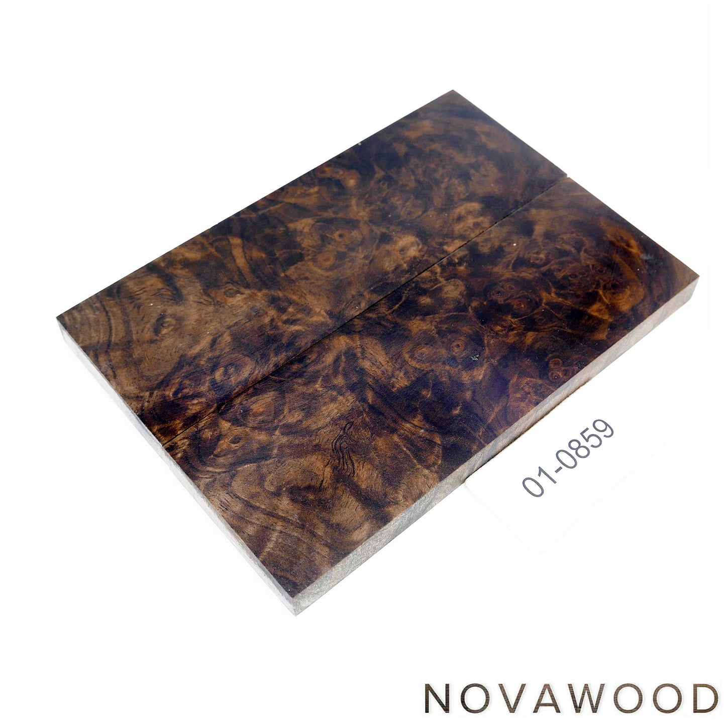 STABILIZED WALNUT BURL WOOD KNIFE SCALES 01-0859