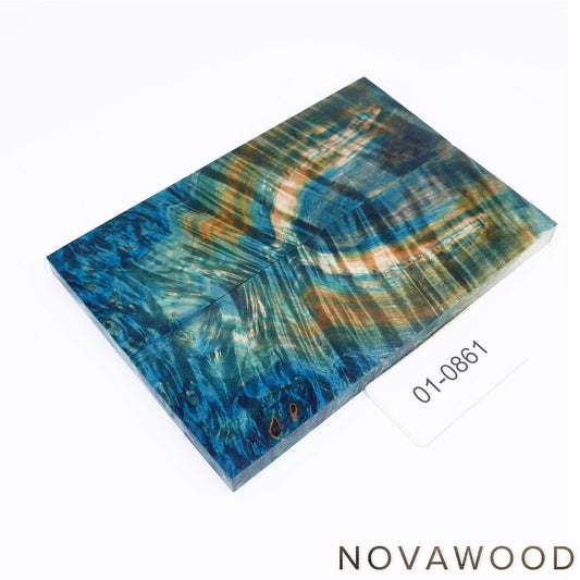 CURLY CHESTNUT STABILIZED WOOD KNIFE SCALES 01-0861