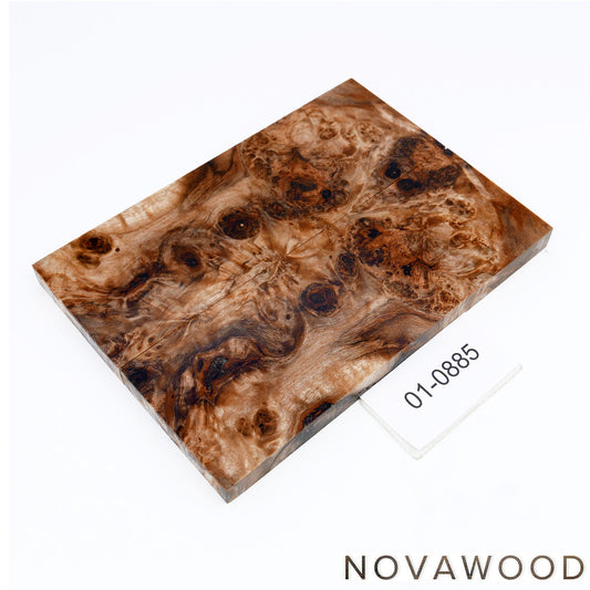 SPALTED MAPLE BURL STABILIZED WOOD KNIFE SCALES 01-0885