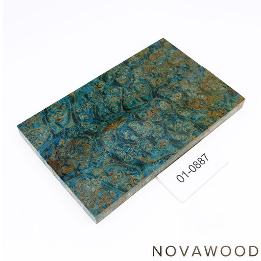 BLACK ASH BURL STABILIZED WOOD KNIFE SCALES 01-0887