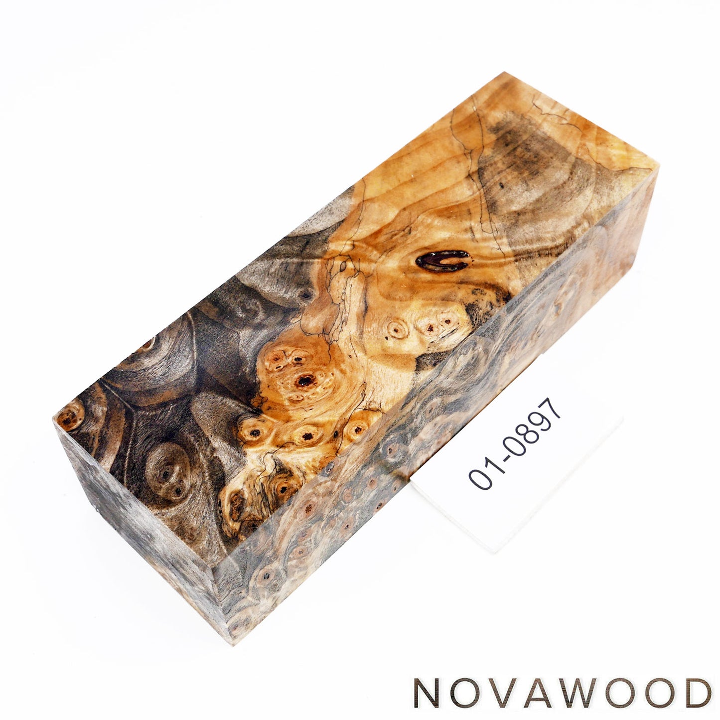 BUCKEYE BURL STABILISIERT MESSER HOLZ BLOCK 01-0897