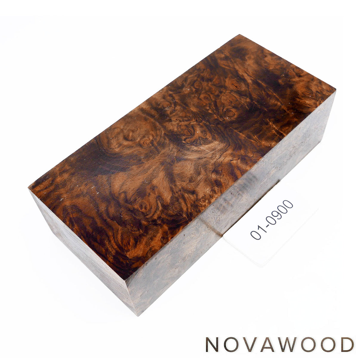 STABILIZED WALNUT BURL WOOD KNIFE BLOCK 01-0900