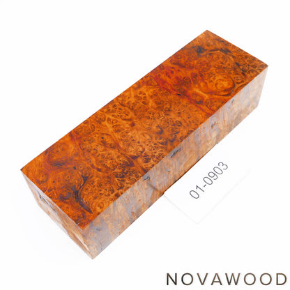 AMBOINA BURL STABILISIERT HOLZ MESSER BLOCK 01-0903