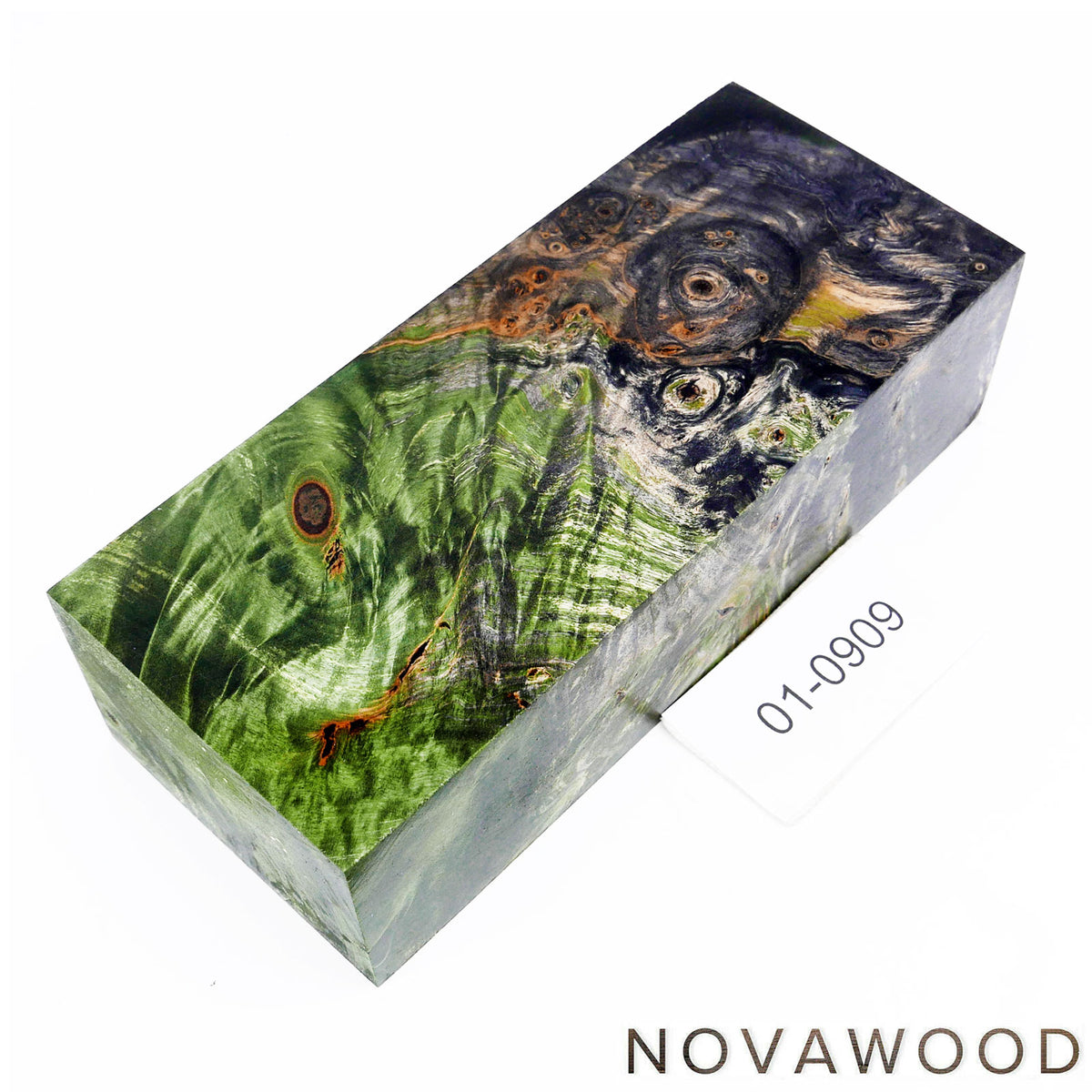 CHESTNUT BURL STABILIZED WOOD KNIFE BLOCK 01-0909
