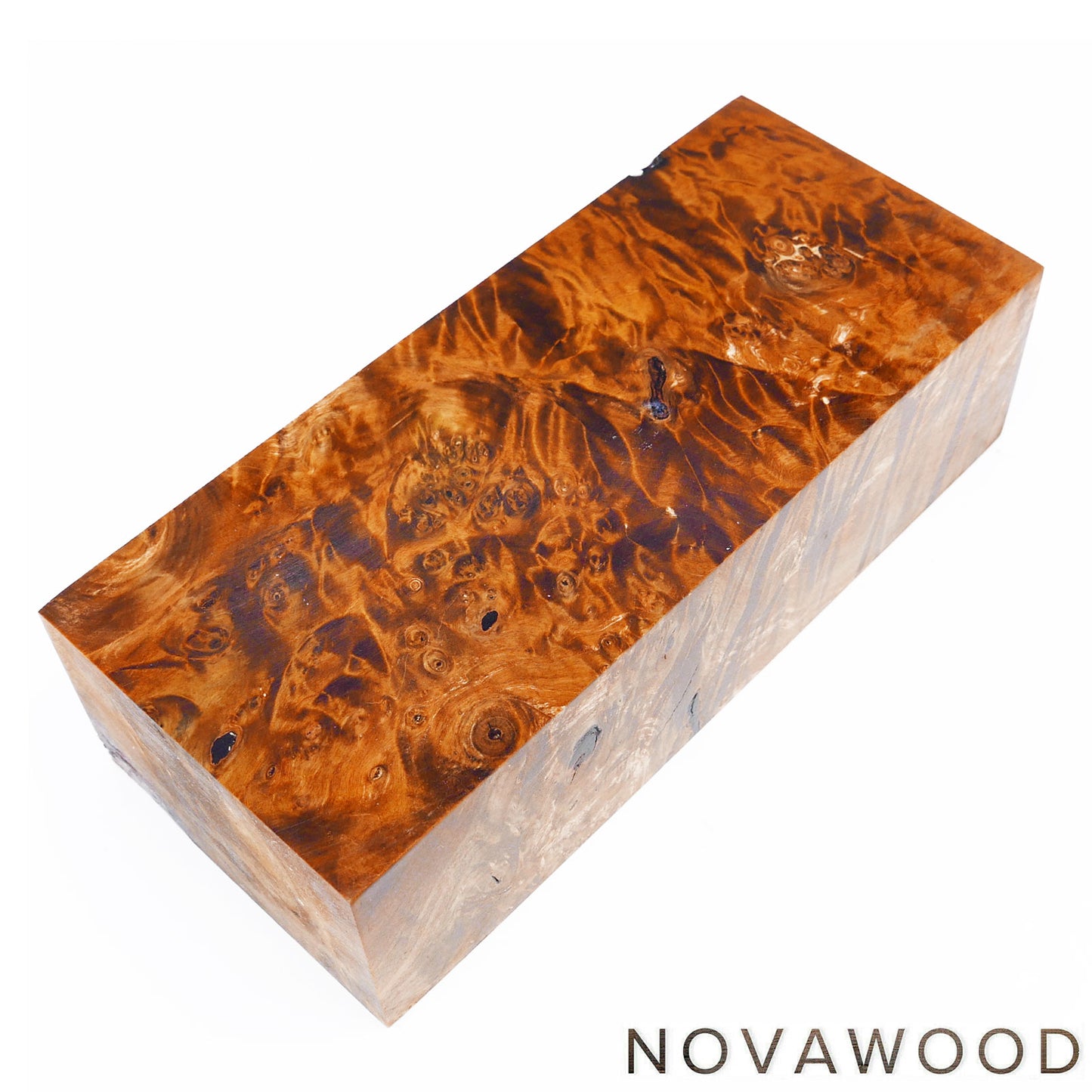 CHESTNUT BURL STABILIZED WOOD KNIFE BLOCK 01-0911